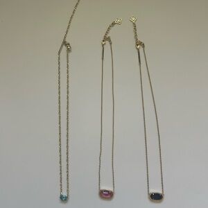 Kendra Scott Set of 3 Elisa & Cailin Pendant Azalea Illusion, Black, Aqua